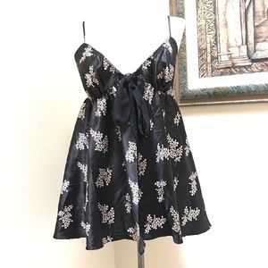 Victoria’s Secret Small Black Gray Foliage Teddy Top Lingerie Women Size S